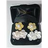 Image 1 : Interchangeable Mother of Pearl Flower Earrings