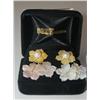 Image 2 : Interchangeable Mother of Pearl Flower Earrings