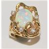 14K yellow Gold Opal & Diamond Ring