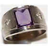 Image 1 : Men's Sapphire Ring w/ Diamond (5.9 grams)`