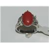 Image 1 : AAA Coral & Diamond Hand Made Ladies Ring