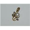 4.00mm White Pearl & Diamond Hand Made Pendant