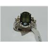 Image 1 : 4ctw AAA Green Tourmaline & Diamond Hand Made Ring