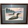 Image 1 : Signed Framed Ducks In Lake Painting