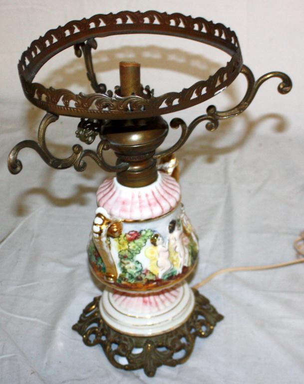 Vintage Capodimonte Lamp Numbered
