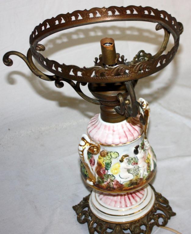 Vintage Capodimonte Lamp Numbered