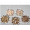 Image 1 : Lot of 5 Uncirculated Presidential Coins