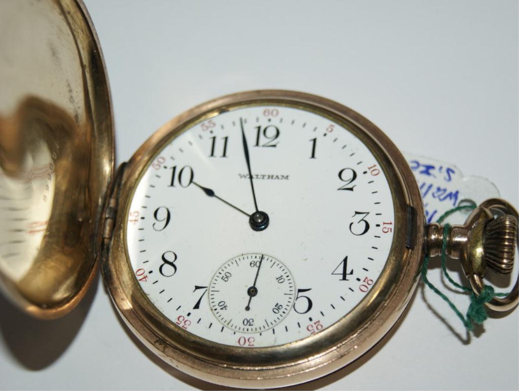 1908 Waltham Hunter's Case Gold Pocket Watch