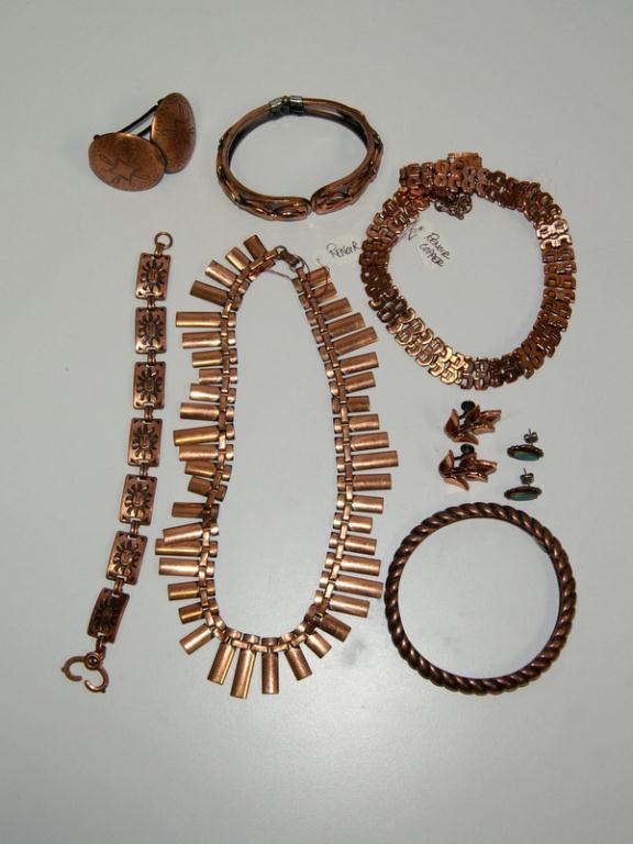 Lot of 8 Vintage Copper Jewelry