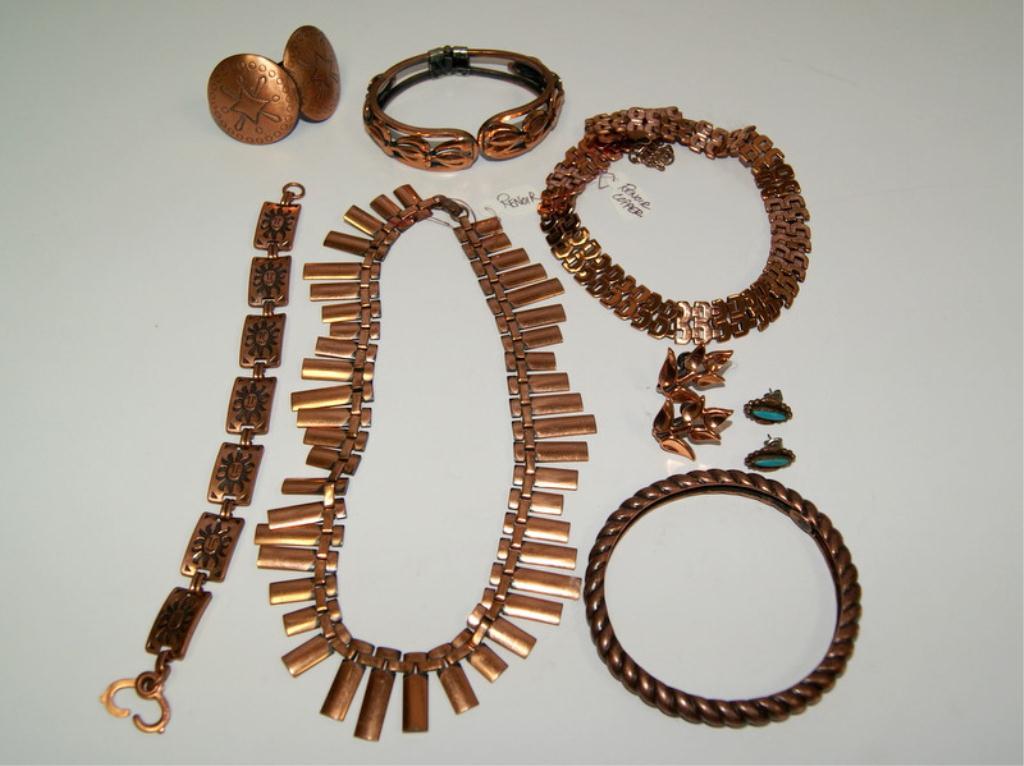 Lot of 8 Vintage Copper Jewelry