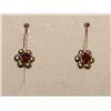Image 1 : 43010K Gold Flower Ruby Earrings