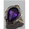 Image 1 : 15.00Ctw AAA Amethyst & Diamond Cluster Ladies Rin