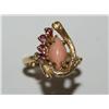 Image 1 : AAA Coral & Burmese Ruby Hand Made Ladies Ring