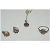 Image 1 : Amethyst / Silver Set (Necklace/Ring/Earring)