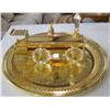 Image 1 : 24 K Gold Plated Tray & Crystal Train