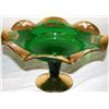 Image 2 : Bohemia Blown Art Glass Compote+Vase 22kt gold(2X)