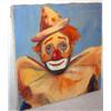 Image 1 : Oil on Canvas Painting of a Clown 16"x16"