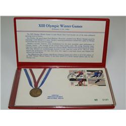 1980 First Day of Issue Winter Olympics Medal