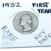 Image 1 : 1932 Key Date First Year Washington Silver Quarter