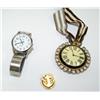 Image 1 : Lot of 3 Watches & 1 Gold Plated Button