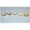 Image 1 : Lot of 5 - 18K Gold Plated Rings w/ CZ Stones