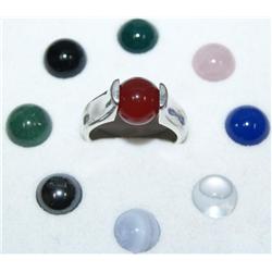 Sterling Ring w/ 9 Interchangeable Gemstones