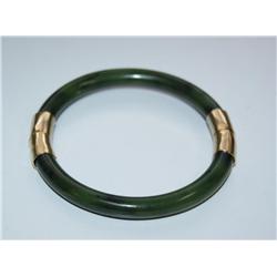 AAA Dark Green Jade Hand Made Ladies Bangle