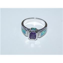 1.0ctw Amethyst & Fire Opal Sterling Ring