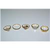 Image 1 : Lot of 5 - 18K Gold Plated Rings w/ CZ Stones