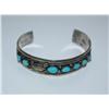 Image 1 : AAA Turquoise Navajo Sign Hand Made Ladies Bangle