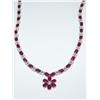 Image 2 : 14K White Gold Diamond & Ruby Necklace