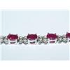 Image 3 : 14K White Gold Diamond & Ruby Necklace