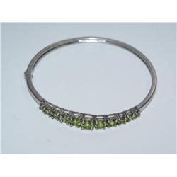 AAA Peridot Hand Made Bangle Ladies Bracelet