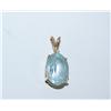 Image 1 : AAA Blue Topaz & Diamond Hand Made Pendant