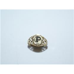 Diamond Cut "P" Design Hand Made Ladies Ring