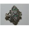 Image 1 : Diamonds & Emerald Diamonds Hand Made Ladies Ring