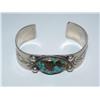 Image 1 : AAA Turquoise Navajo Sign Hand Made Ladies Bangle
