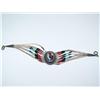 Image 1 : AAA Turquoise, Coral & Onyx Indian Design Bracelet