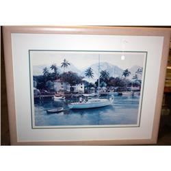 Framed Print Of Boats On River