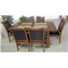 Image 2 : Marble & Wood Top Table & 6 Chairs