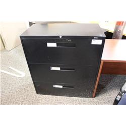 Black 3 Drw. Lateral File Cabinet