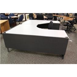 Steelcase Grey On Grey U-Shaped Engineering Desk