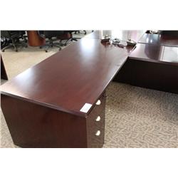 Mahogany L-Shaped Straight Front Executive