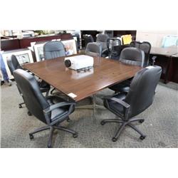 Dark Walnut 5' X 6' Boardroom Table