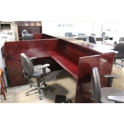 Mahogany L-Shape Bow Front Reception Counter