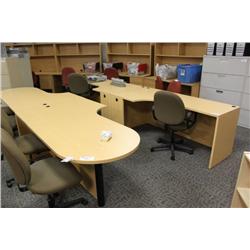 Maple Corner Desk And Credenza Suite-R