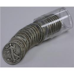 Lot of 20 Walking Liberty Half Dollars- 90%