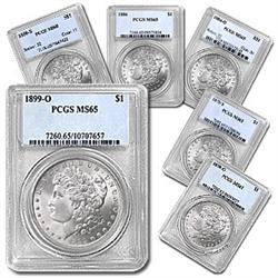 Lot of 6 PCGS MS 65 Morgans-