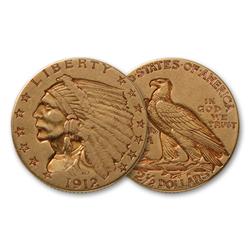 Random Date $ 2.5 Gold Indian- good-xf