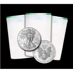 Roll of 20 Assorted Date Silver Eagles-UNC